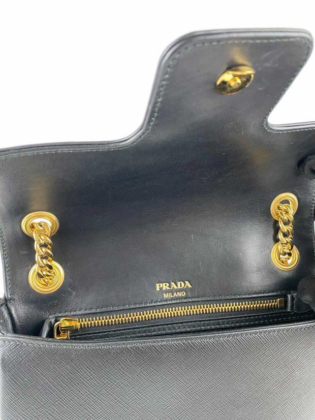 New Prada 1BD193 Black Pattina Saffiano Leather Small Cross Body Bag,  Luxury, Bags & Wallets on Carousell