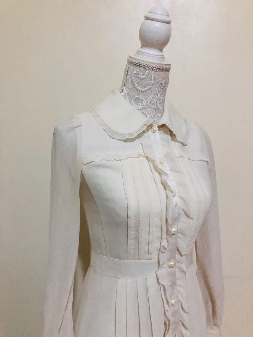 Pretty Vintage White Dress, Women's ...
