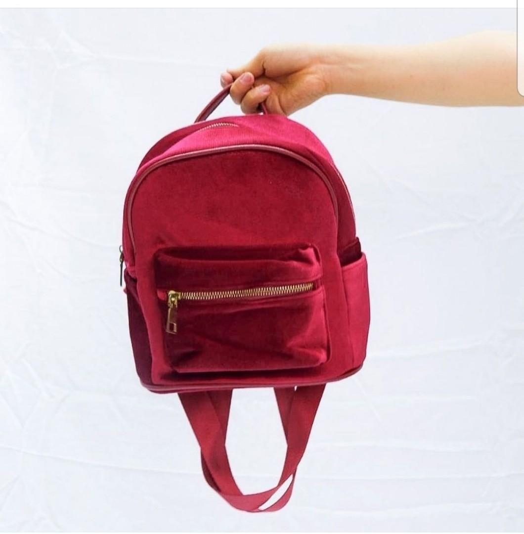 velvet mini backpack