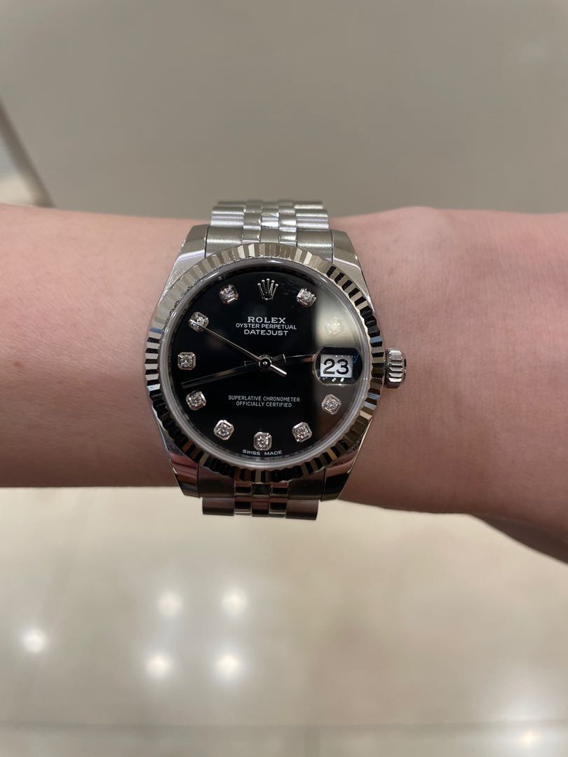Rolex 178274 Black Diamond Oyster Datejust, Luxury, Watches on Carousell