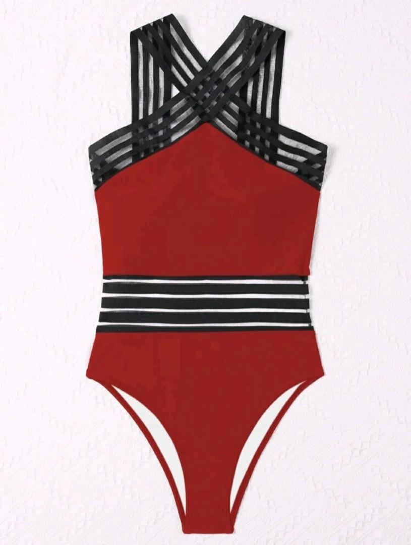 Red and top black one piece