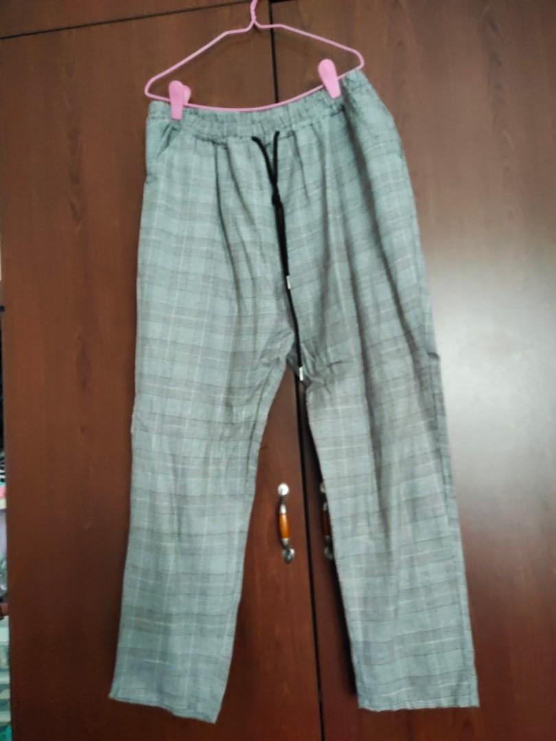 SHEIN plaid tapered pants, Women's Fashion, Bottoms, Other Bottoms