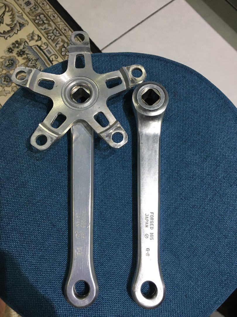 Sugino maxy 3piece crank 165mm bmx crankset kuwahara raleigh