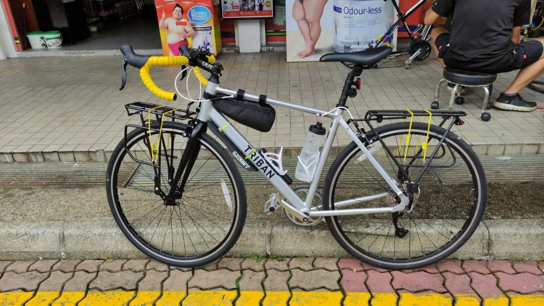 Triban Road Bike Gravel Touring Conversion for commuting