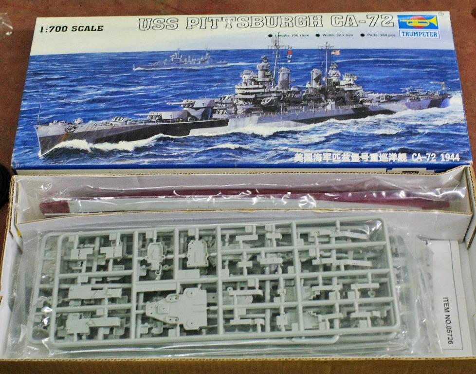 全新 Trumpeter 小號手 1 700 Usn Uss Pittsburgh Ca 72 Heavy Crusier 1944 全底可水線 M 500 玩具 遊戲類 玩具on Carousell