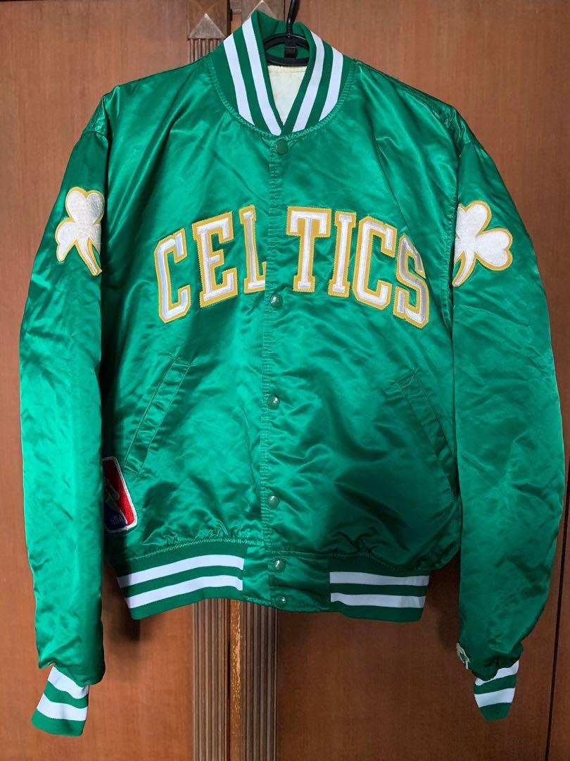 Boston Celtics Starter Jacket XL Rare 80s White Satin Vintage NBA