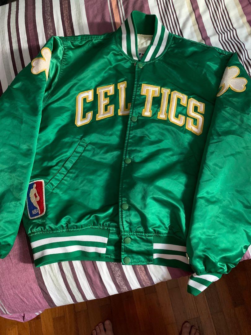 80s White Boston Celtics Starter Satin Button Jacket - 5 Star Vintage