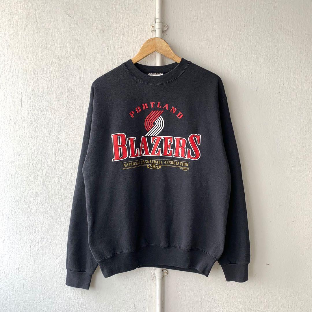 CustomCat Portland Trail Blazers Vintage NBA Crewneck Sweatshirt Black / M