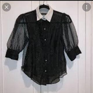 Zara top chiffon black