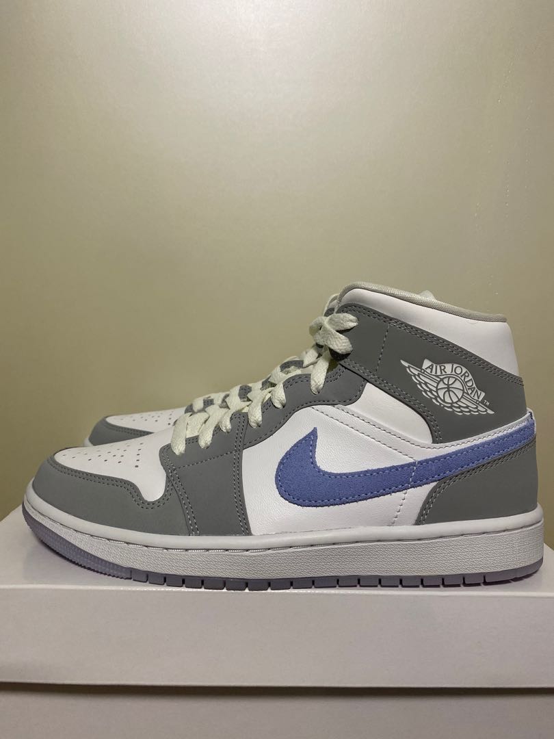 8W Nike Air Jordan 1 Mid Wolf Grey Women s Fashion Footwear