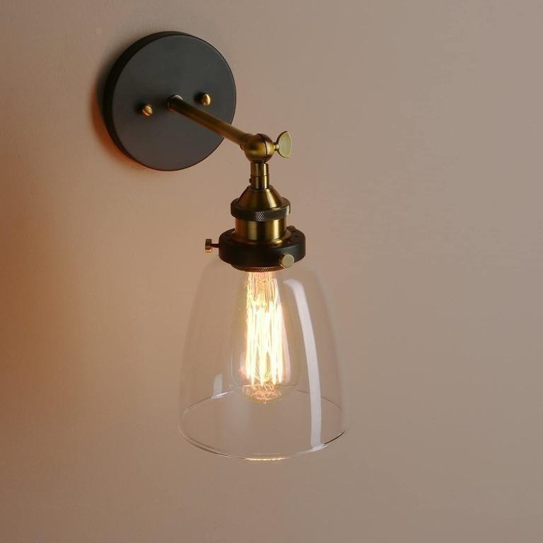 Black Wall Sconce Light E27 Light Socket Retro Wall Industrial Vintage Edison Simplicity Sconce Shade Cabinet Restaurant Cafe Club Corridor Lamp Light Holder Socket Fixture Metal Finished