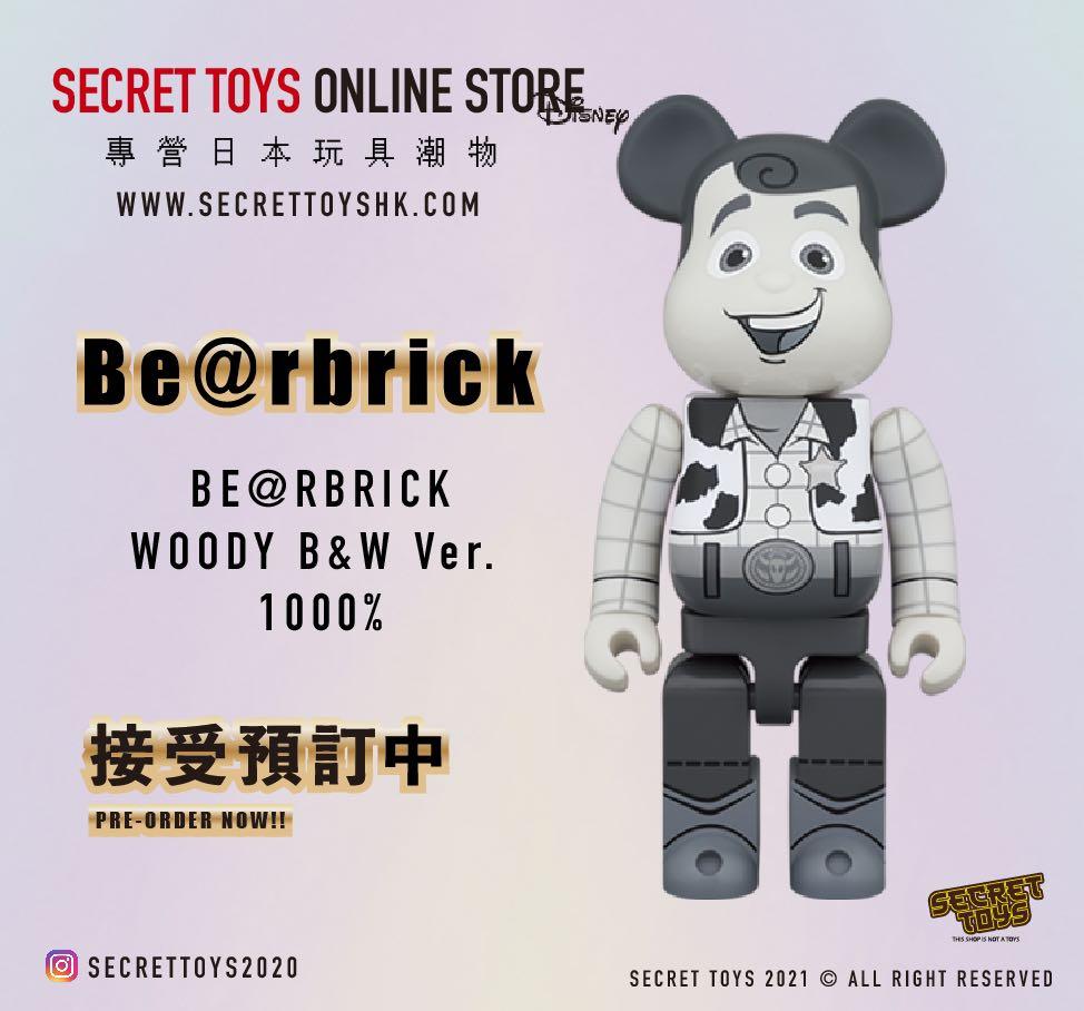 預訂bearbrick 反斗奇兵胡迪Toy Story WOODY B&W Ver.1000%, 興趣及