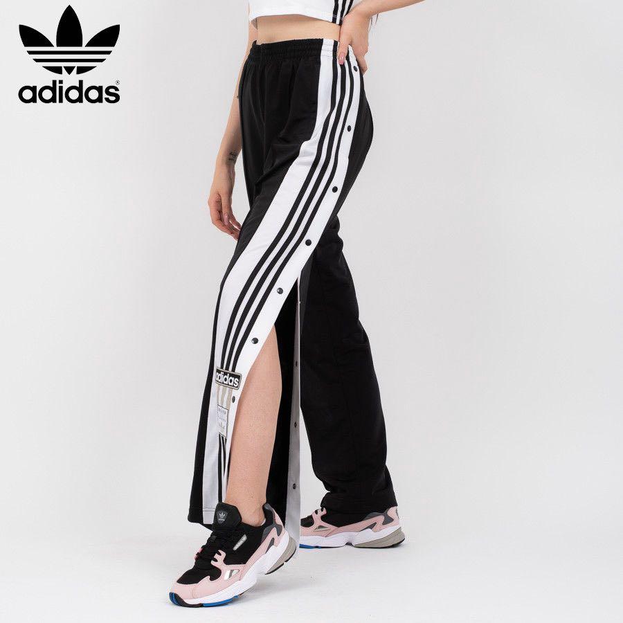 Womens Sporty High Split Side Striped Joggers Snap Button Track Pants Snap  Closure Wide Leg Trousers - Walmart.com