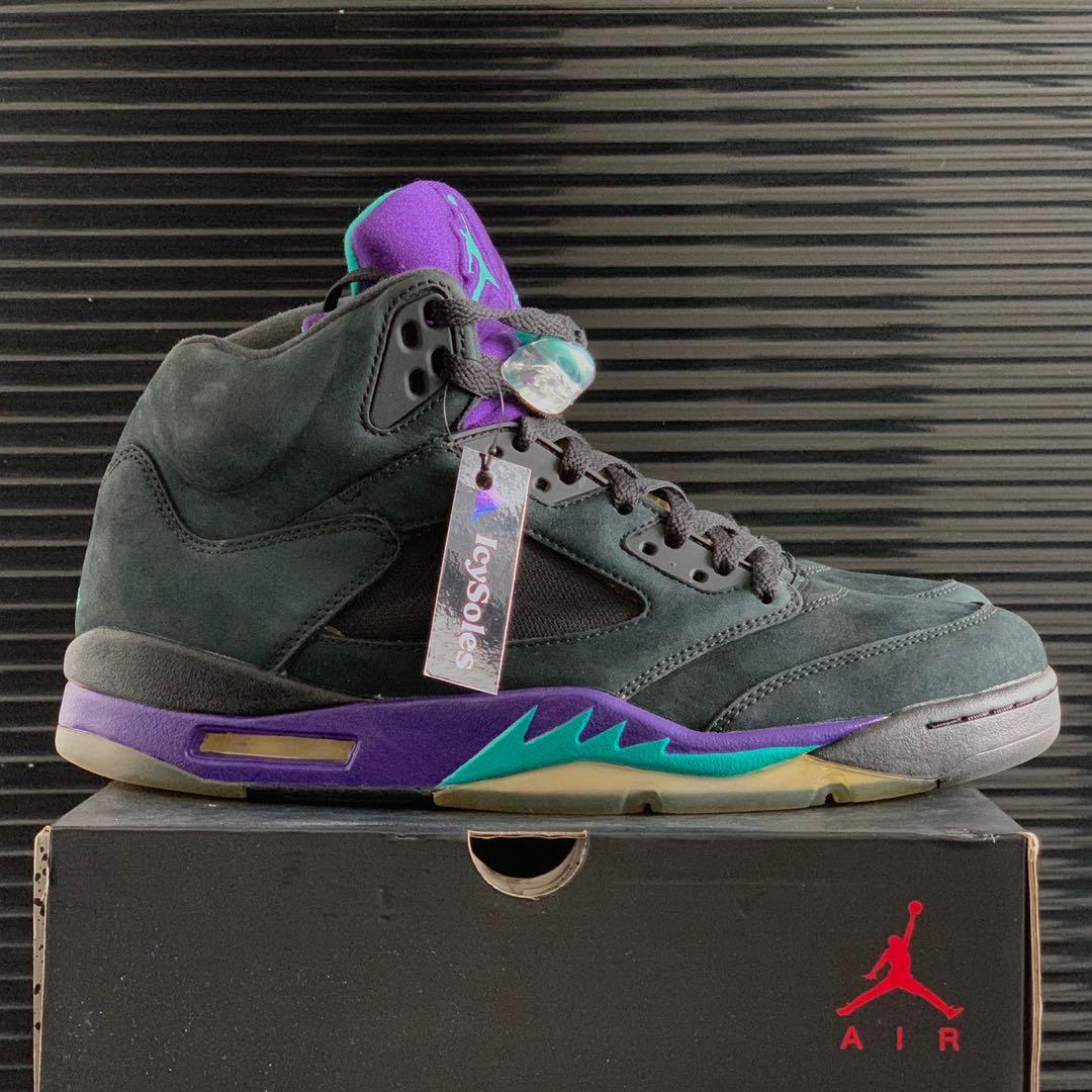 Men's air jordan store 5 retro black grape
