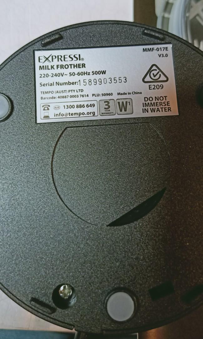 Aldi Expressi Milk Frother, 250ml, TV & Home Appliances, Kitchen