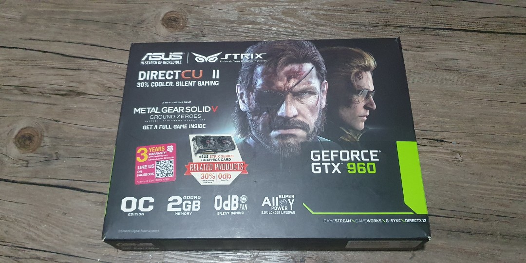 Asus Strix Gtx 960 2gb Computers Tech Parts Accessories Computer Parts On Carousell