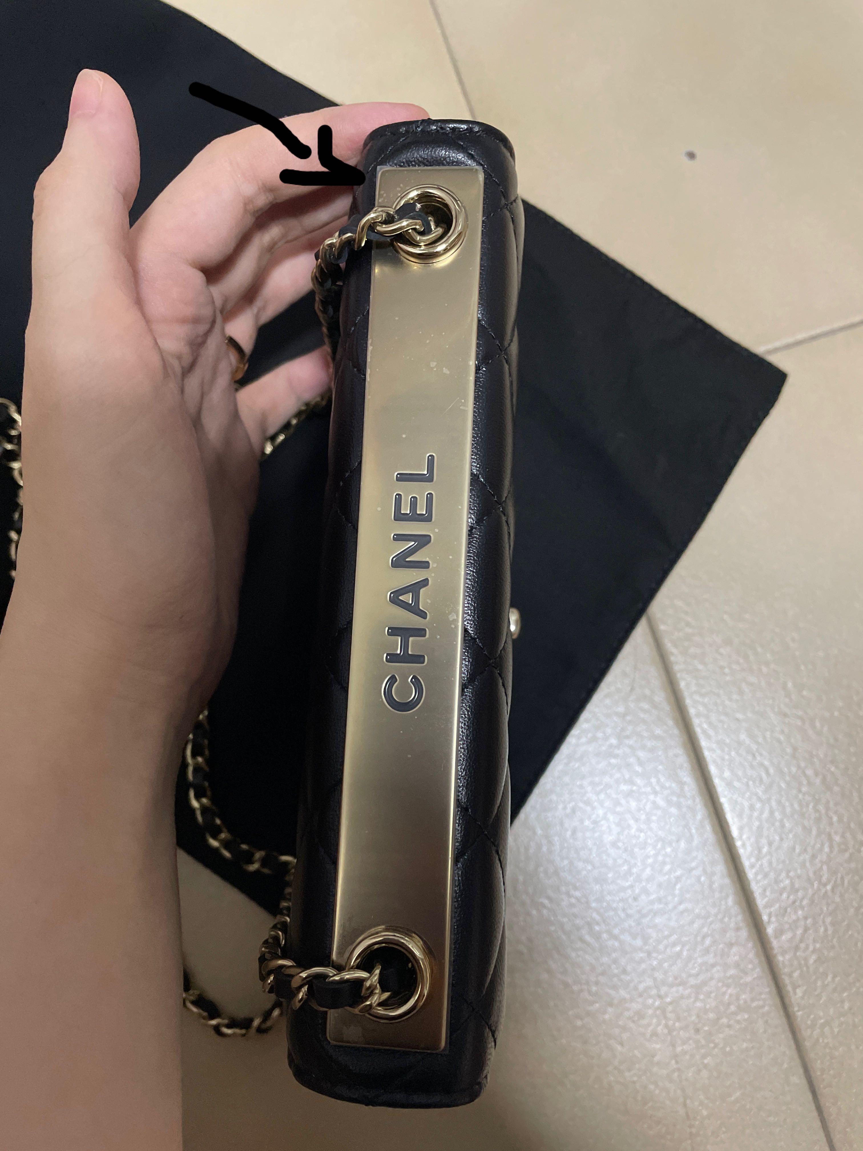 Chanel wallet on chain, lambskin, gold tone metal, Women's Fashion