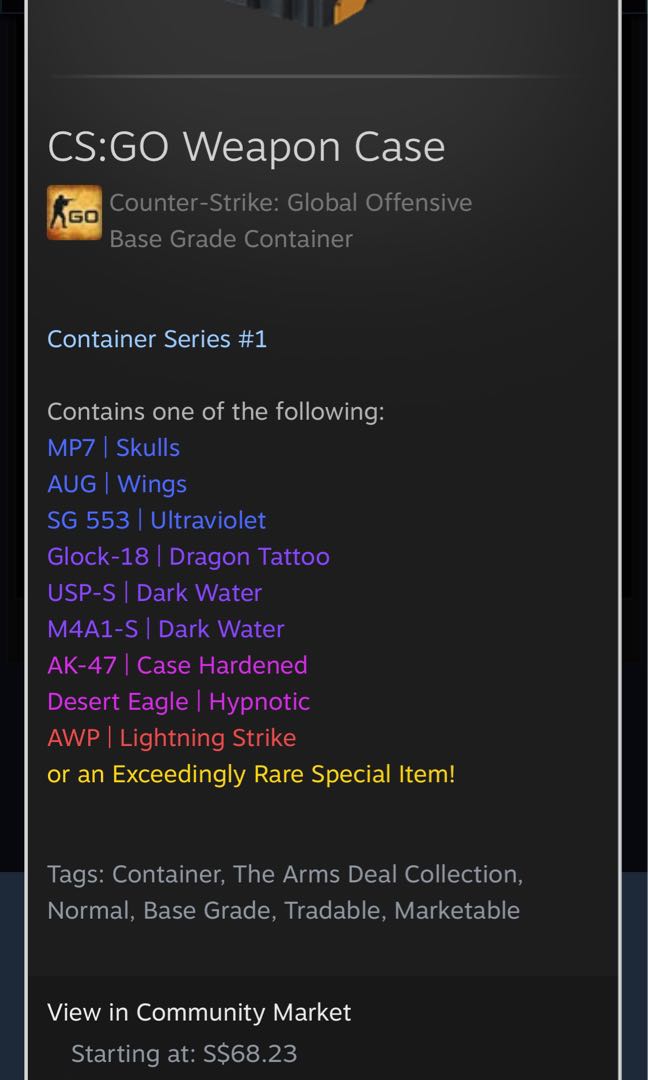 csgo weapon case container series 1, Video Gaming, Gaming Accessories