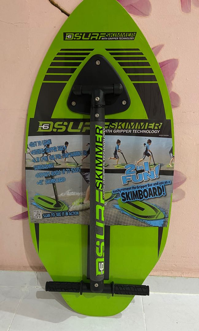 D6 SPORTS Surf Skimmer Wood Skimboard, 41Inch, Green., Hobbies & Toys