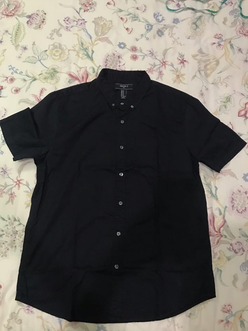 Forever 21 Black short sleeve polo, Men 