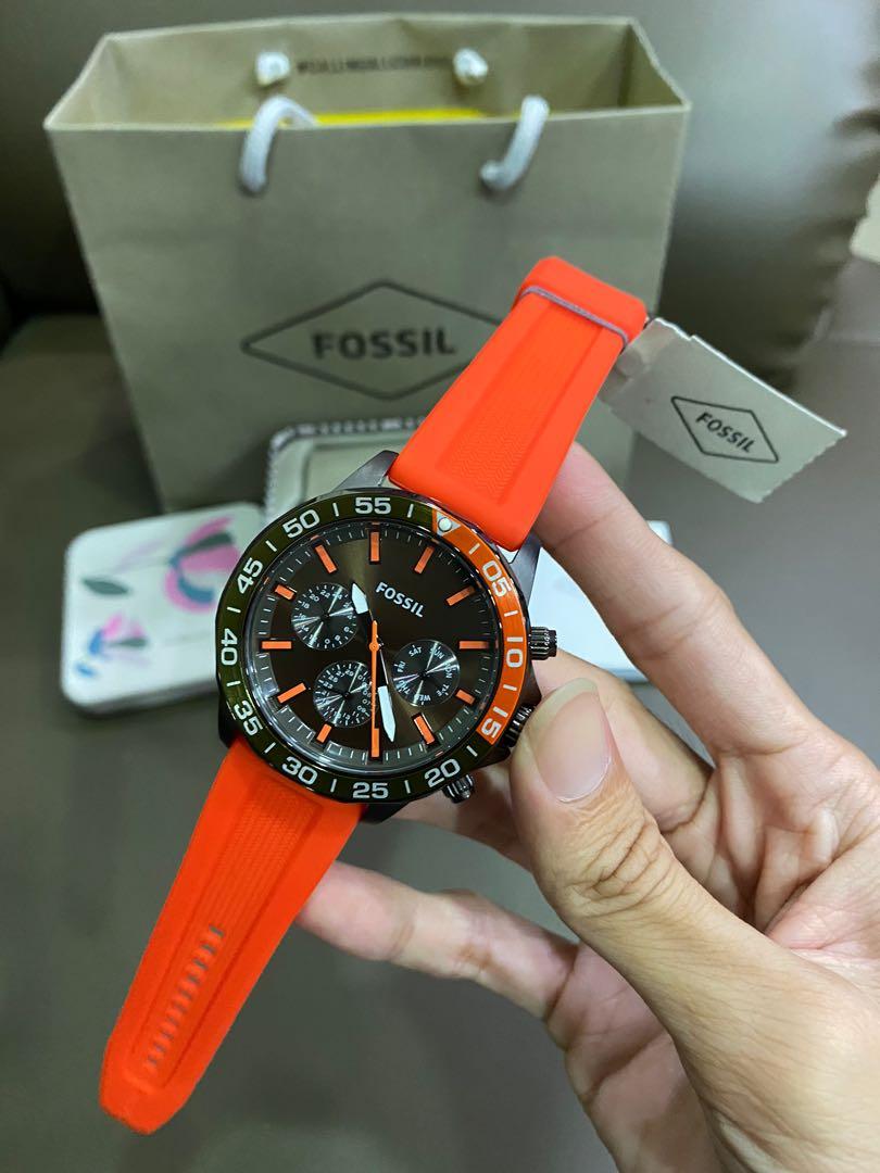 Fossil watch orange strap new arrivals