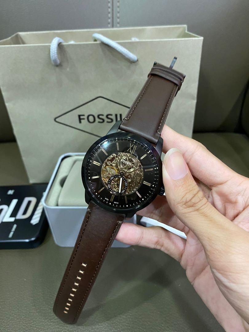 Fossil Original TOWNSMAN AUTOMATIC BROWN LEATHER WATCH ME3155