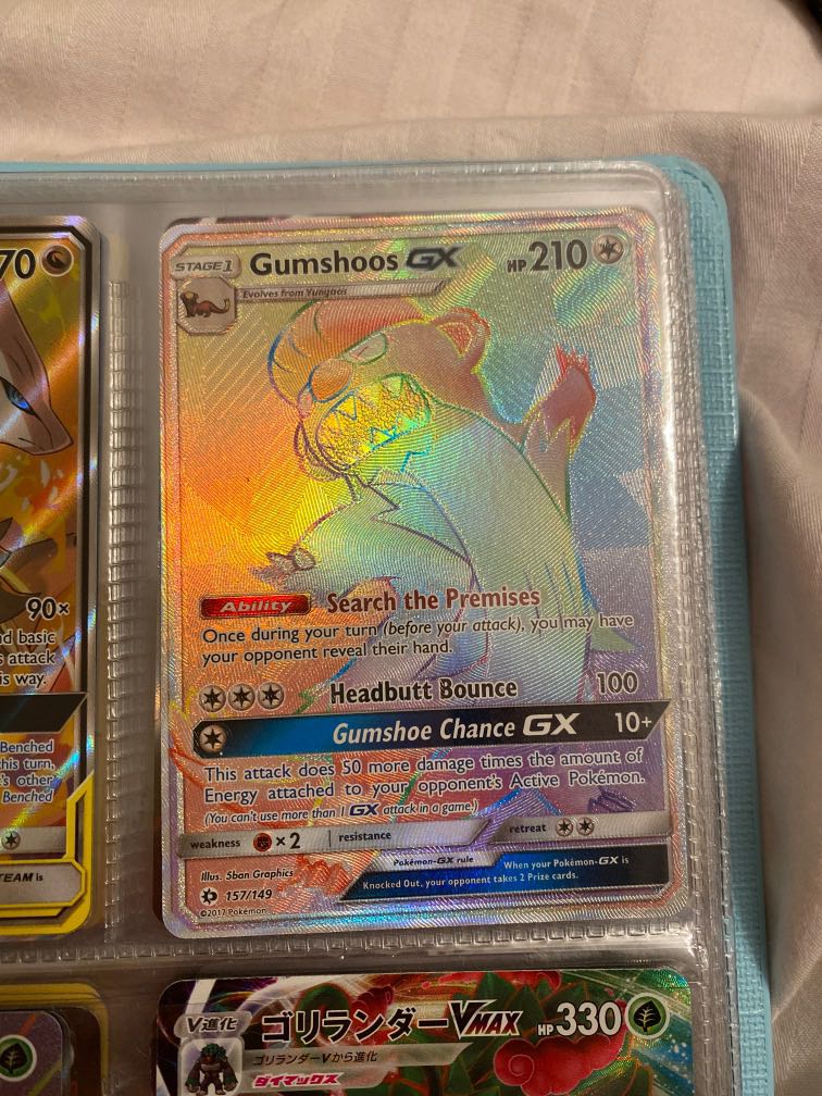 Pokemon rainbow rare Gumshoos GX, Hobbies & Toys, Toys & Games on Carousell