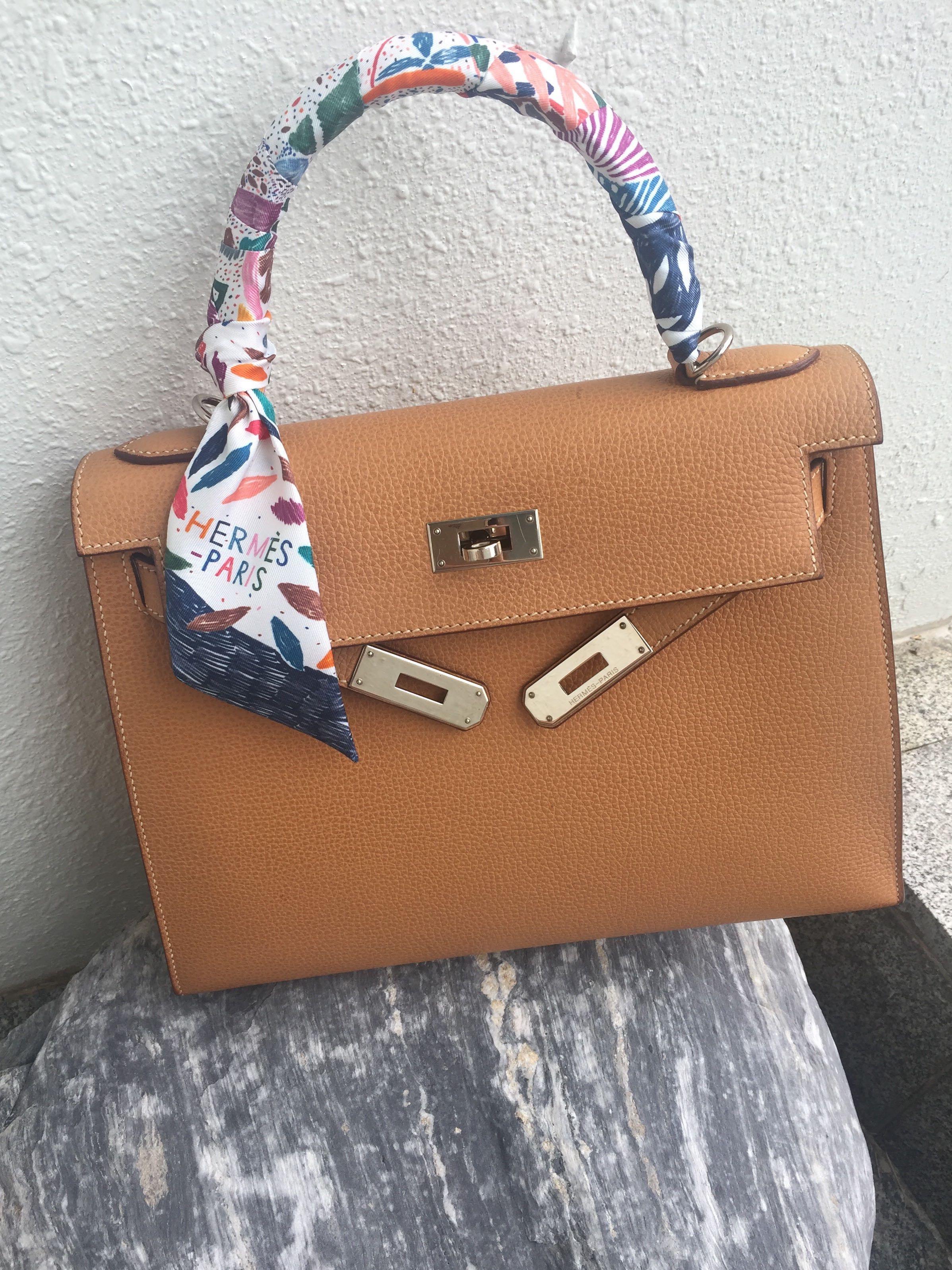Hermes 28cm Rouge H Vache Liegee Sellier Kelly Bag with Palladium