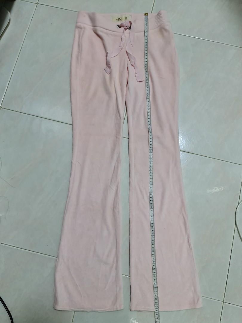 Hollister Light Pink Velvet boot cut sweat pants XS, Women's Fashion,  Activewear on Carousell