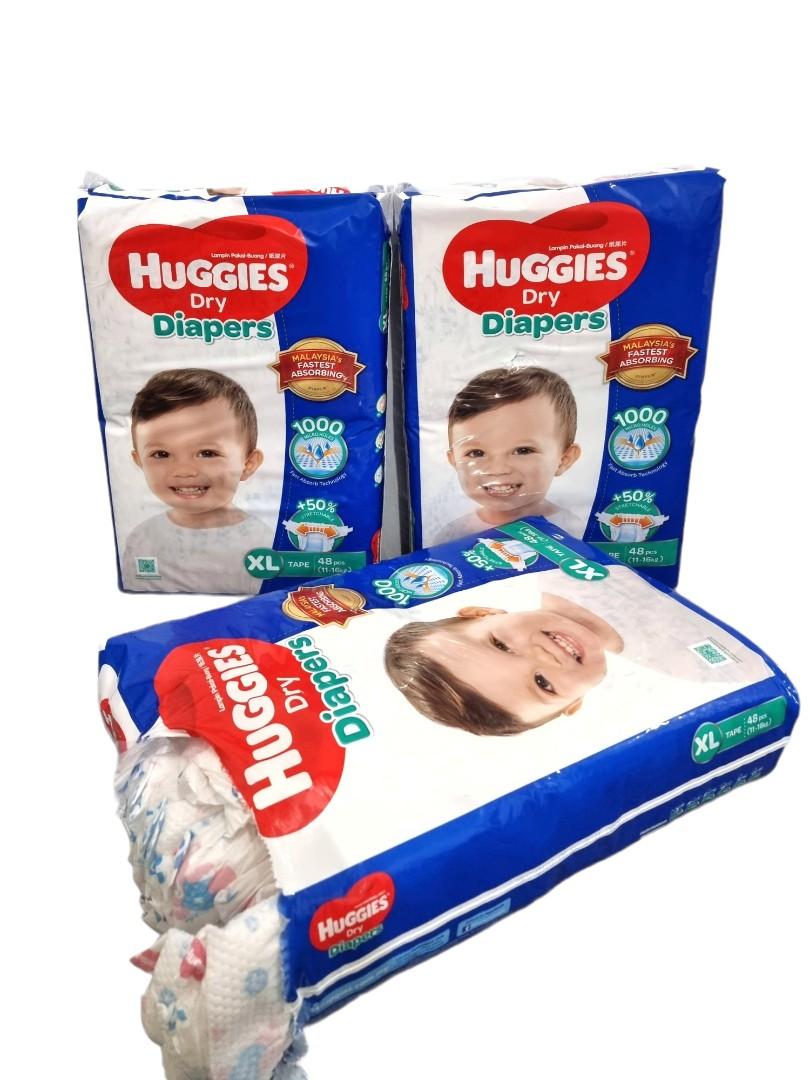 Huggies Dry Diapers XL (3 PACK COMBO), Babies & Kids, Bathing & Changing, Diapers & Baby Wipes