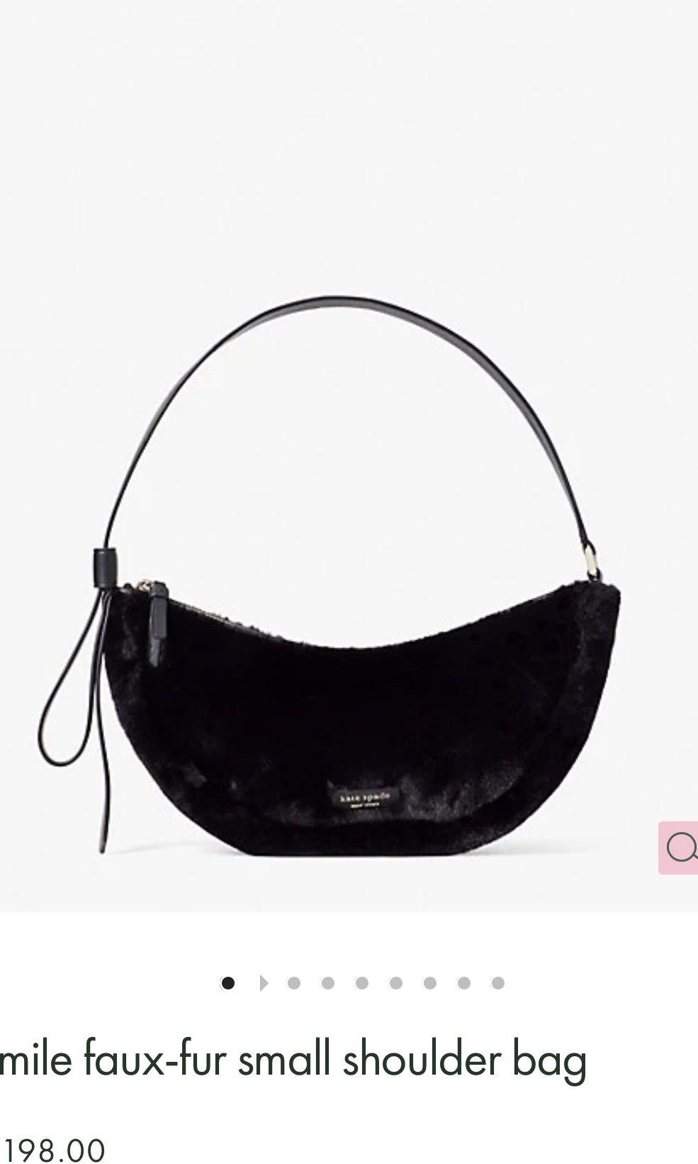 Kate Spade Small Smile Bag in Black Faux Fur, Women's Fashion, Bags &  Wallets, Shoulder Bags on Carousell