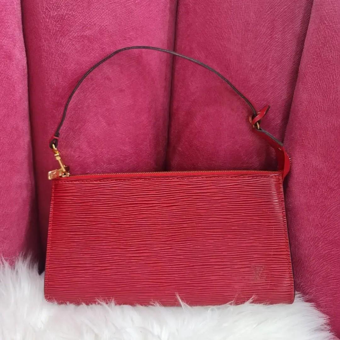 Louis vuitton epi rouge red pochette (Category: Luxury Bags & Wallets) located in Manila. Submitted by dendc (Listing ID 1109248963, Image 1). Description: with dustbag.