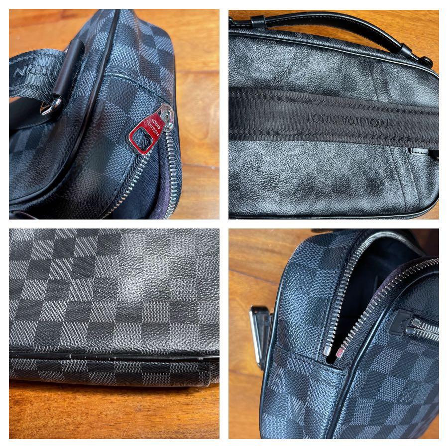 Louis Vuitton Damier Graphite Ambler Crossbody Chest Banana Bag