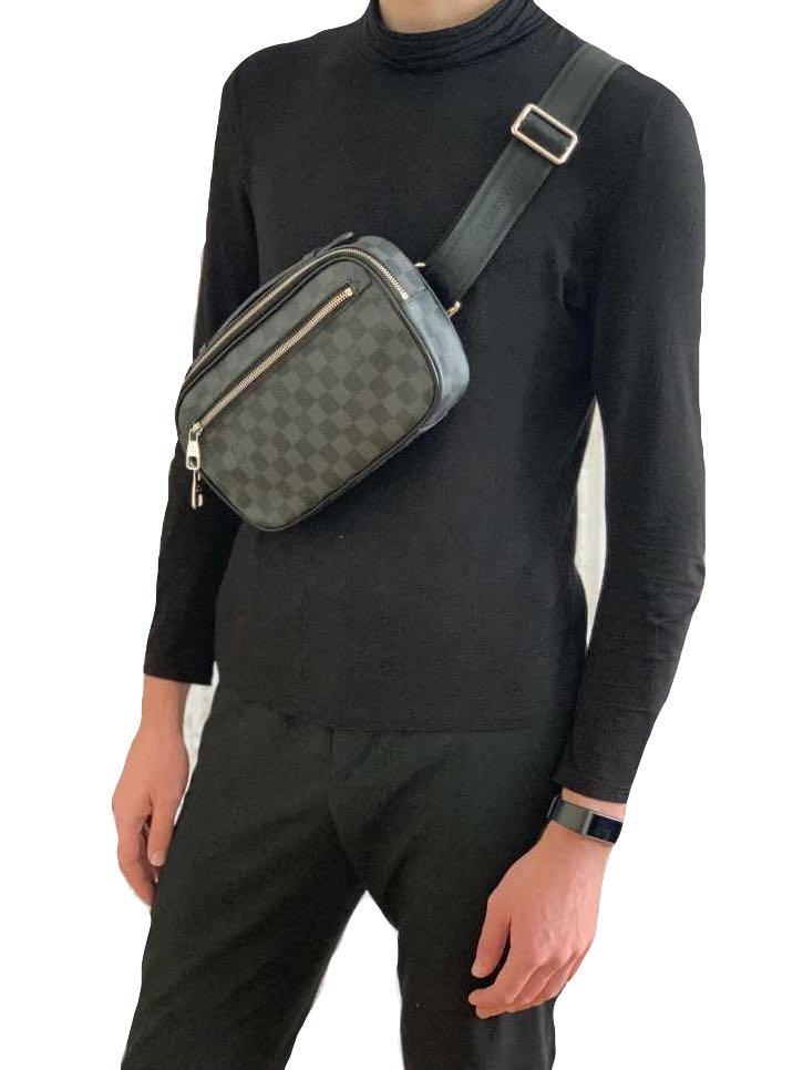 Louis Vuitton Damier Graphite Ambler Crossbody Chest Banana Bag