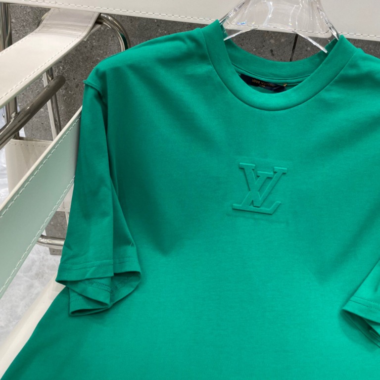 Men's Lv-Debossed Logo T-Shirt Green Size M – Label Source