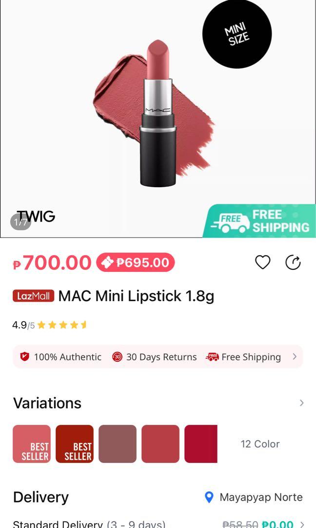 Bundle: MAC Lipstick + Mini Lipstick (Category: Makeup) located in Cabanatuan. Submitted by makeup_goodies (Listing ID 1109212811, Image 3). Description: BRANDNEW & AUTHENTIC. CLEARANCE! Both brandnew & authentic. BUNDLE - ₱990 ONLY! MAC Maker Maine Mendoza @maindm (MFG 10/2019) MAC Mini Lipstick in Twig (MFG: 05/2019) .