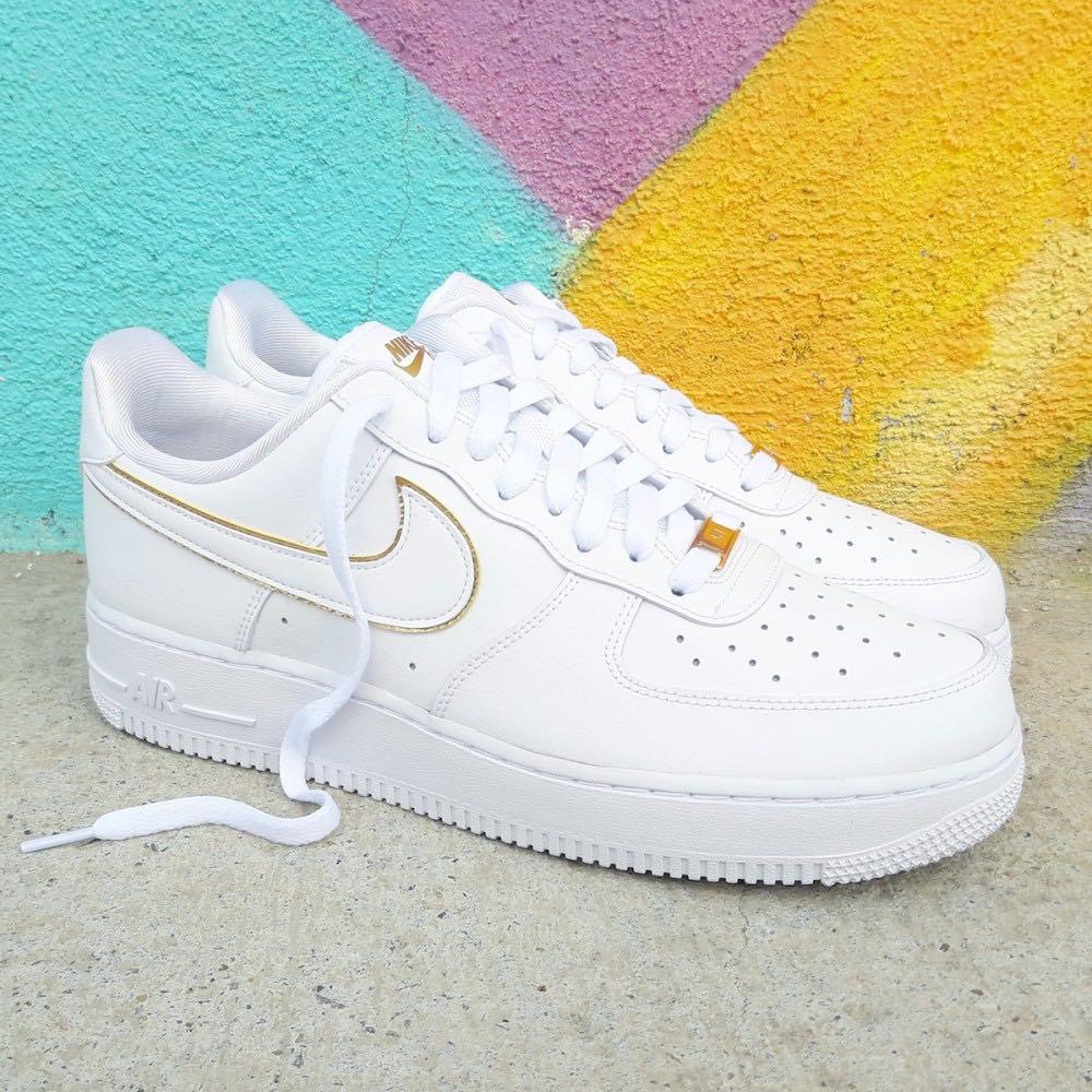 Nike Air Force 1 07 Low ESS Metallic Gold White Women s Fashion