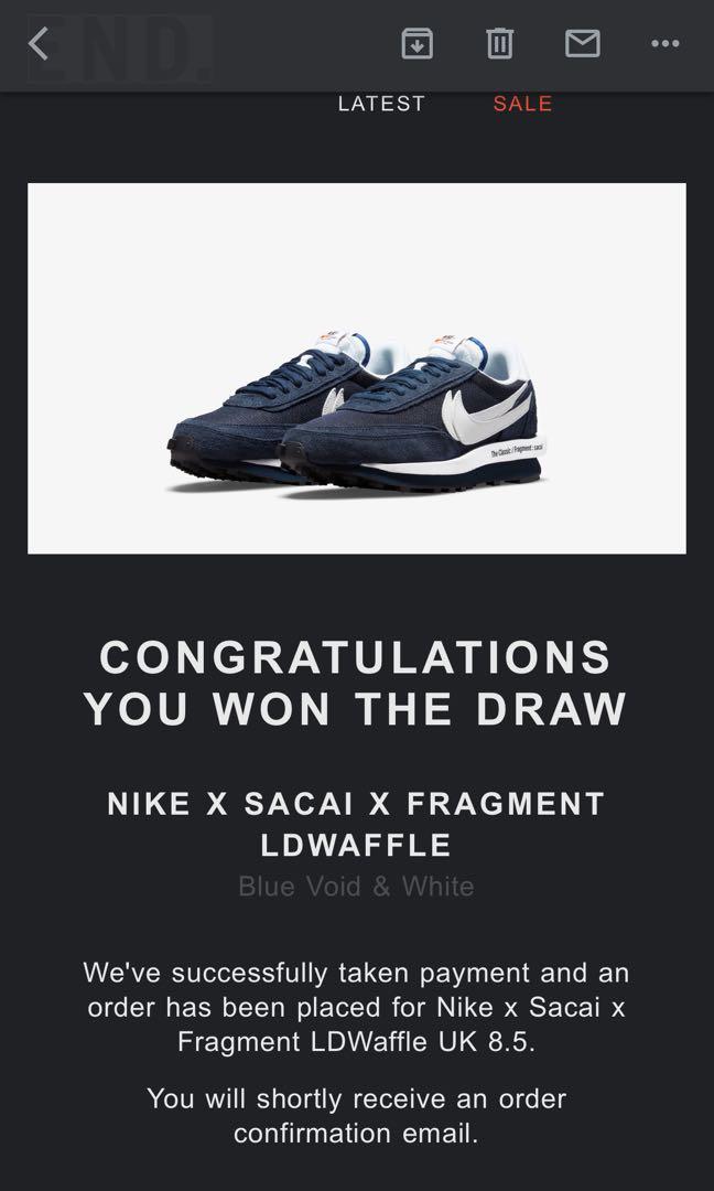 Nike Sacai Fragment LDwaffle Blackened Blue Men s Fashion Footwear Sneakers on Carousell