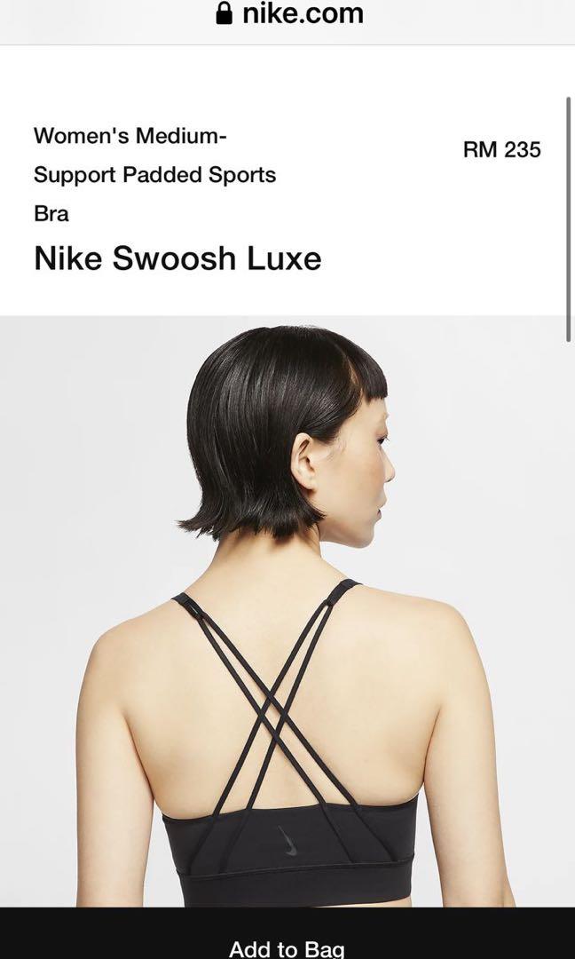 Nike swoosh Luxe padded sports bra