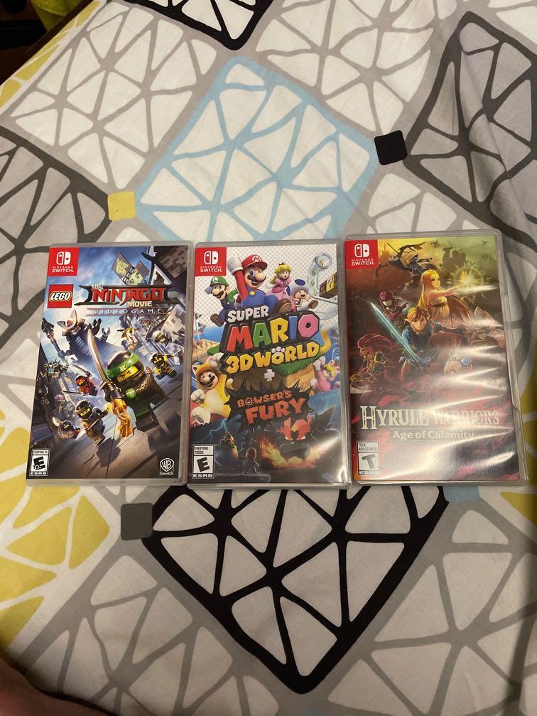 nintendo switch games ninjago movie videogame super mario 3d world bowsers fury hyrule warriors age of calamity Video Gaming Video Games Nintendo on Carousell