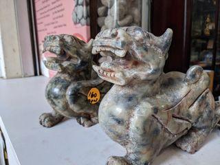 Pair of Lion Marble Statue