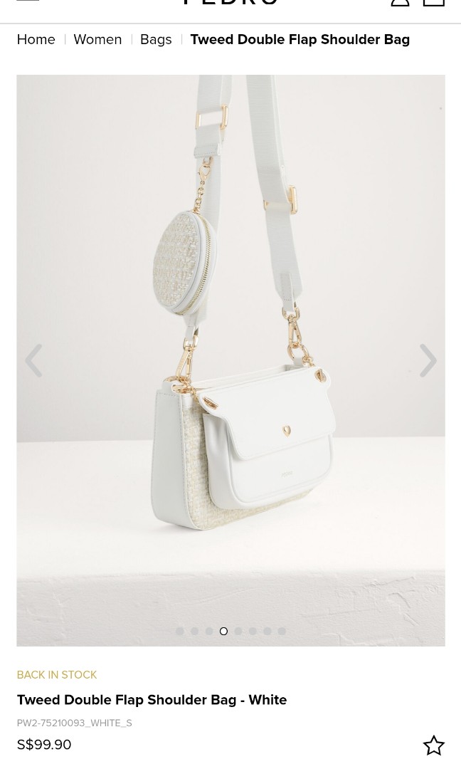 Pedro tweed double flap online shoulder bag