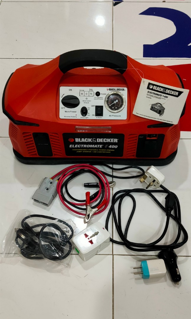 black decker VEC026BD electromate 400 acdc portable power station jump  starter compressor