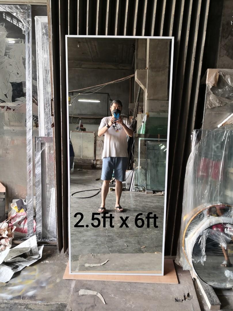 Rectangular mirror with frame (Category: Mirrors) located in Malabon City. Submitted by mirrors.ph (Listing ID 1109201833, Image 1). Description: Rectangular mirror with white aluminum frame and plywood backing. Using 6mm thick copper free lead free mirror. Size: 2.5ft x 6ft P4050 Available colors gold, glossy black, matte black, white and silver aluminum frame. Customize sizes and shapes are welcome..