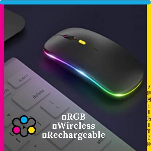 Rgb Wireless Rechargeable Mouse Rgb Backlight Slim Silent Usb Receiver Office Mouse Aesthetic Design Electronics Computer Parts Accessories On Carousell