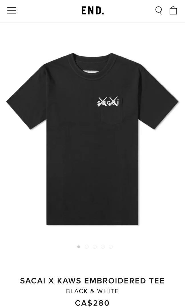 sacai x KAWS / Embroidery T-Shirt, 男裝, 上身及套裝, T-shirt、恤衫