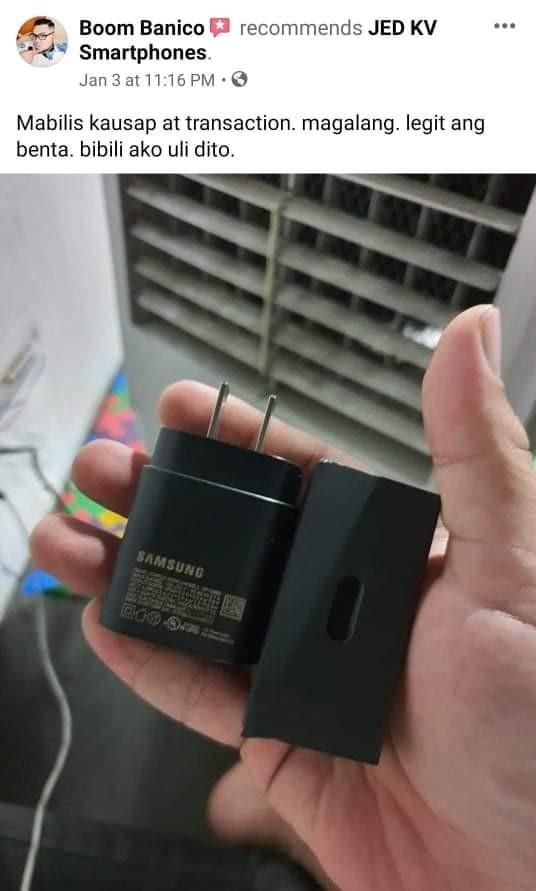 SAMSUNG ACCESSORIES (Category: Chargers & Cables) located in Makati City. Submitted by nicejed02 (Listing ID 1109143937, Image 2). Description: FOR SALE SAMSUNG 25WATTS SUPER FAST ADAPTER WITH CABLE - 900 EACH SAMSUNG CABLE TYPE C TO C - 500 EACH SAMSUNG 25W ADAPTER - 500 EACH SAMSUNG AKG TYPE C EARPHONES - 900 EACH ALL ITEMS ARE UNUSED ALL AUTHENTIC & ORIGINAL ANTIPOLO AREA NO MEETUPS DUE TO PANDEMIC PM ME IF INTERESTED CASH ON DELIVERY VIA LALA