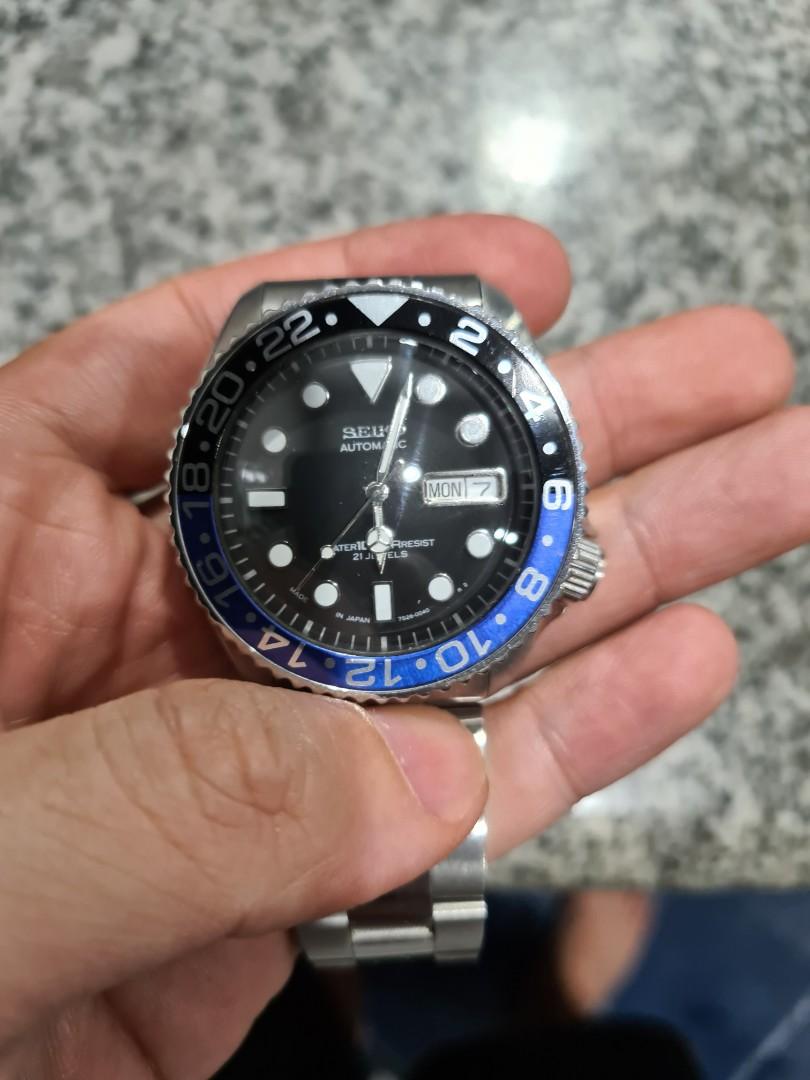 Seiko 007 batman Mod with NH36 movement, Men's Fashion, Watches &  Accessories, Watches on Carousell