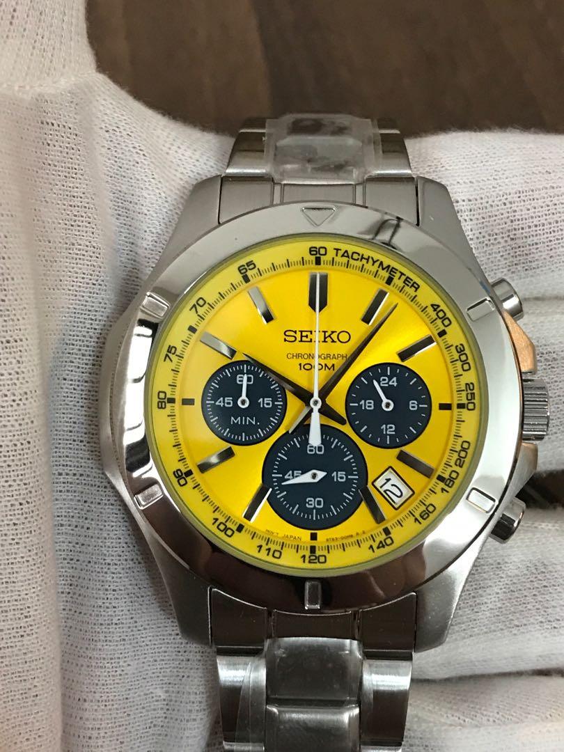 🔥🔥Seiko SSB115P1 Quartz Chronograph Gents Watch Yellow Dial Daytona Style  SSB115p ssb115, Men's Fashion, Watches & Accessories, Watches on Carousell