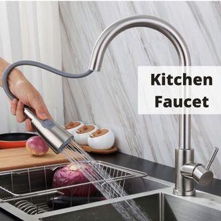 Kitchen Sink tap , Single Lever, Pull-Out Sprayer Head, Stream Flow, Powerful Spray